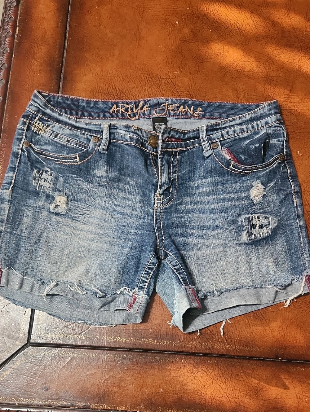 Ark & Co Blue Distressed Denim Jean Shorts